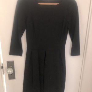 BP Black Dress 3/4 Sleeves Wide Pleat Skirt